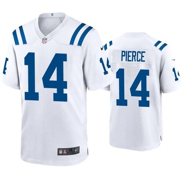 Men's Indianapolis Colts #14 Alec Pierce White Stitched Football Jersey